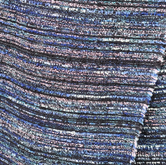 Diane von Furstenberg Wrap Effect Short Skirt Size 4 Tweed Texture Blue Black - Picture 3 of 10